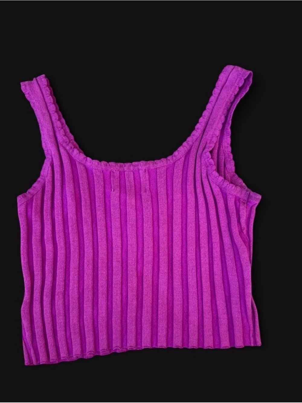 Pink Rose Bright Fuchsia Ribbed Tank - Picture 2 of 3